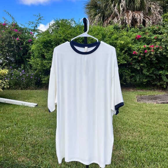 NWT SKIMS Soft Lounge Ribbed Short Sleeve T Shirt Dress in Marble Multi Size S - Picture 3 of 9